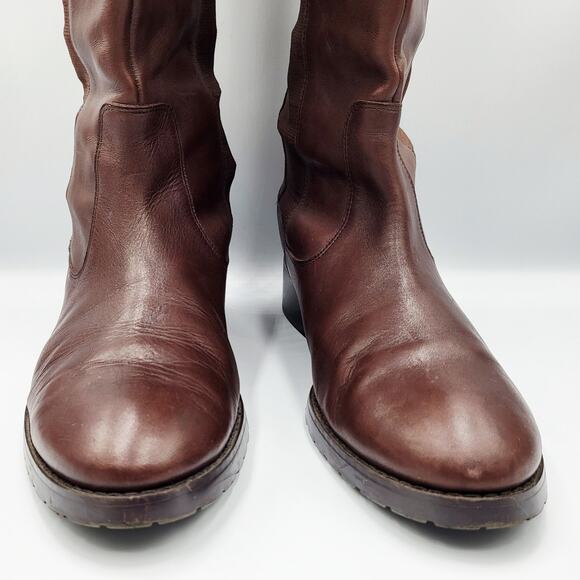 Donald J Pliner Buriel3 Chocolate Brown Leather Tall Riding Boots Women's Size 7 - Picture 8 of 12